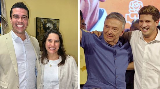 Principais candidatos em Caruaru, o atual prefeito Rodrigo Pinheiro é apoiado por Raquel Lyra, enquanto o ex-prefeito Zé Queiroz é apoiado por João Campos - Montagem: jamildo.com