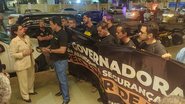 Governadora atende sindicalistas, na chegada a evento de segurança, no Recife Antigo - Sinpol/divulgação