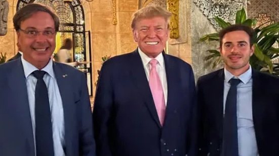 Gilson pai e Gilson Filho afirmam ter uma relação pessoal com o ex-presidente dos EUA, Donald Trump - Foto: Reprodução / Redes Socias