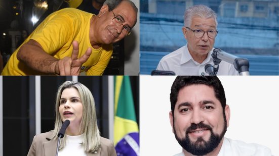 Pesquisa Ipespe mostra chance de vitória de Mano Medeiros ainda no primeiro turno contra Elias Gomes, Clarissa Tércio e Daniel Alves - Montagem: jamildo.com. Fotos: divulgação-  Juan Rodrigues/Divulgacão- Zeca Riberio/Câmara dos Deputados-Divulgação