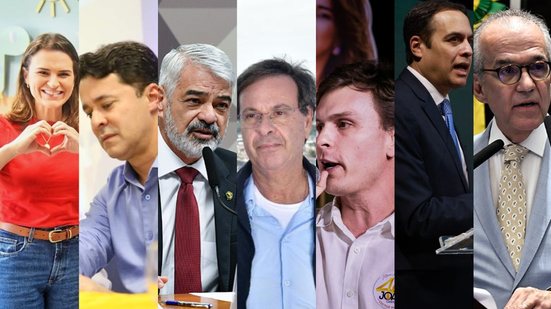 Alguns dos políticos citados em pesquisa sobre disputa para o Senado em 2026. Marília e Anderson lideram cenários distintos - Montagem Jamildo.com