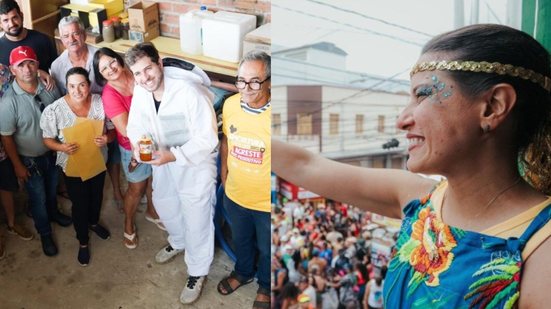 Pedro Campos e Raquel Lyra estavam no sertão durante esse carnaval - Divulgação- Janaina Pepeu/Secom Governo de Pernambuco