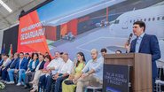 O ministro Sílvio Costa Filho, no evento do novo aeroporto de Caraurau - Governo Federal