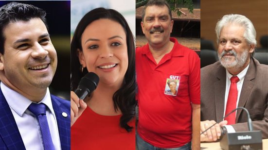 Os quatro pré-candidatos são Carlos Veras, deputado federal; Márcia Conrado, prefeita de Serra Talhada; Sérgio Goiana, secretário-geral do PT e Osmar Ricardo, deputado estadual.. - Reprodução da internet