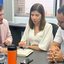 O deputado estadual Gilmar Júnior, a secretária de Saúde, Luciana Albuquerque, e o secretário de Governo, Gustavo Monteiro. - Divulgação