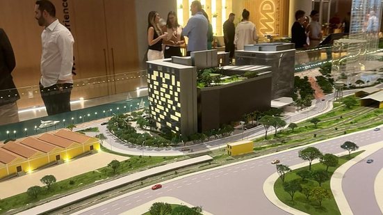Maquete do projeto Novo Cais: torres mais próximas da ilha do Recife serão prédios administrativos e comerciais, voltados para o Porto Digital - Jamildo.com