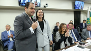 O presidente do Conselho Federal da OAB, Beto Simonetti e a presidente da OAB-PE, Ingrid Zanella. - Eugênio Novaes e Raul Spinassé/CFOAB