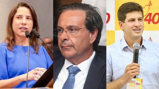 Pesquisa mostra situação eleitoral entre Raquel Lyra, João Campos e Gilson Machado em uma eventual disputa ao Governo de Pernambuco em 2026 - Montagem: Jamildo.com
