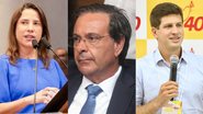 Pesquisa mostra situação eleitoral entre Raquel Lyra, João Campos e Gilson Machado em uma eventual disputa ao Governo de Pernambuco em 2026 - Montagem: Jamildo.com