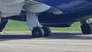 Trem de pouso afunda no aeroporto de Fernando de Noronha - REPRODUÇÃO/ INSTAGRAM @viajandocomoluiz