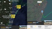Reprodução da internet dos compartilhamentos em redes sociais do voo inaugural Recife-Madri. - Divulgação