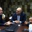 Danilo Cabral e Alfredo Gomes em primeira reunião sobre questão de trens - Ascom/Sudene