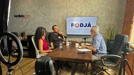 Guilherme Boulos e Jô Cavalcanti participam de podcast ao vivo com Jamildo Melo - Foto: Ana Luiza Melo/ Jamildo.com