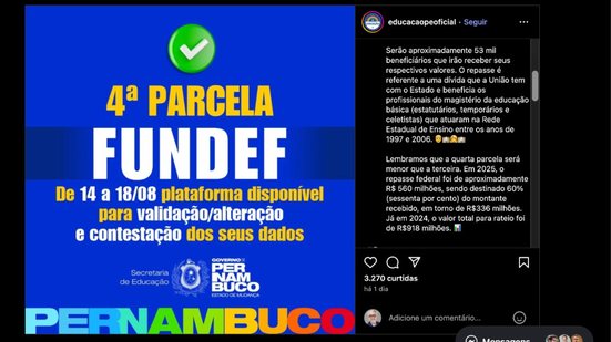 Governo tinha divulgado que site dos precatórios do Fundef estaria disponível a partir de hoje - Reprodução