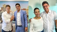 Diego Cabral, prefeito de Camaragibe, com João Campos e Raquel Lyra