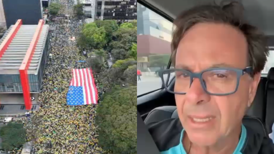 Bandeira dos Estados Unidos na Av. Paulista e ex-ministro Gilson Machado - DIVULGAÇÃO