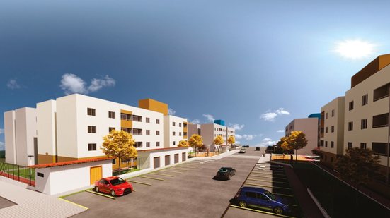 Modelo do projeto dos habitacionais Vila Aeronáutica I e II - Divulgação/PCR