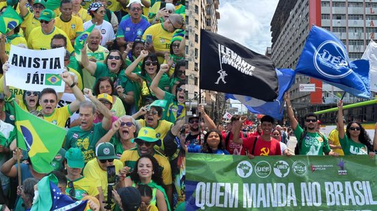Atos da direita e da esquerda ocorreram neste 7 de setembro no Recife - Tauã Leandro- Reprodução Grito dos Excluídos
