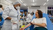 De acordo com a gestão estadual, a governadora foi a primeira chefe do Executivo estadual a doar sangue na unidade. - Miva Filho/Secom