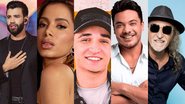 Montagem de cinco fotos, Gusttavo Lima, Anitta, João Gomes, Wesley Safadão, Alceu Valença