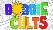 Escrito Bobbie Cults colorido, o "O" tem um sol