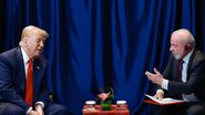 Sentados frente a frente Donald Trump e Lula conversam