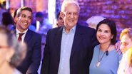 Jarbas Filho, Jarbas Vasconcelos e Priscila Krause lado a lado sorrindo.
