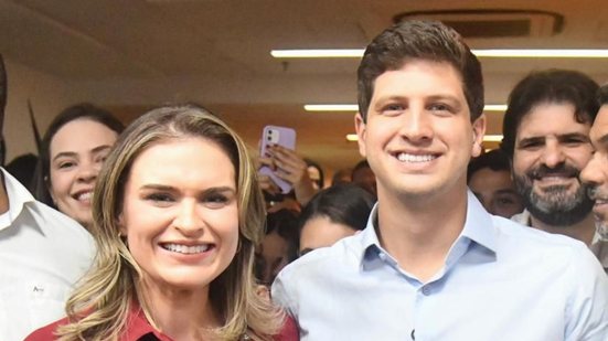 Marília Arraes e João Campos, em evento do Solidariedade
