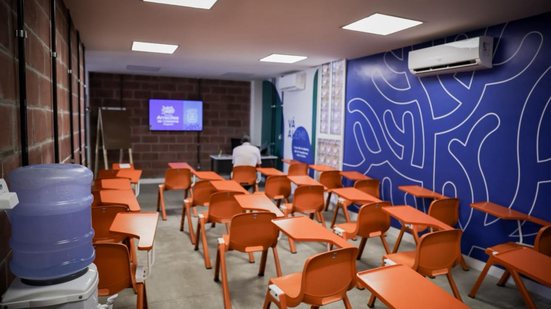 Sala de aula em novo espaço
