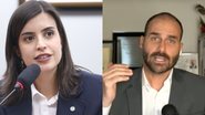 Montagem. À esquerda, Tabata Amaral; à direita, Eduardo Bolsonaro.