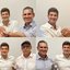 Montagem de 4 fotos, João Campos com diversos políticos sorrindo
