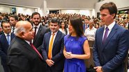 Eduardo da Fonte e Miguel, com a governadora, na Assembleia de Deus
