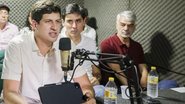João Campos fala ao microfone durante entrevista