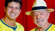 João Campos e Lula sorriem com camisetas do Brasil, em verde e amarelo