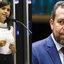 Montagem. à esquerda, Tabata Amaral; e, à direita, Guilherme Boulos