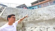 Victor Marques aponta para escadaria de encosta