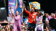 Túlio Gadelha com Raquel e Priscila
