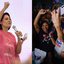 Montagem de Raquel Lyra e Michelle Bolsonaro