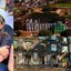 Montagem de 3 fotos. Raquel Lyra olha para cima com os braços no joelho, ela usa capacete de obra. Foto de cima da Fábrica Tacaruna. Área interna com estrutura antiga