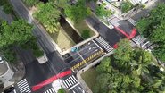 Imagem aérea de novo pontilhão sobre o Canal de Setúbal