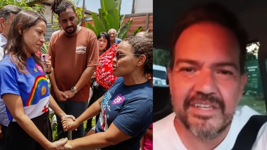 Raquel Lyra dá as mãos à moradora da comunidade - Felipe Cury grava vídeo em carro