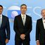 Flávio Bolsonaro, César Tralli e Lula lado a lado