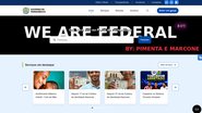 página principal do gov pe mostra ao fundo uma imagem de fundo preta escrito "we are federal" by pimenta e marcone, painel de outras notícias continua com as fotos corretas