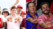 João Campos e Raquel Lyra em veículos usados para carreatas