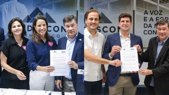 Sinduscon-PE e a Ademi-PE realizaram conjuntamente um ciclo de debates com os candidatos ao Governo de Pernambuco, João Campos (PSB) e Raquel Lyra (PSD). - Foto: Divulgação