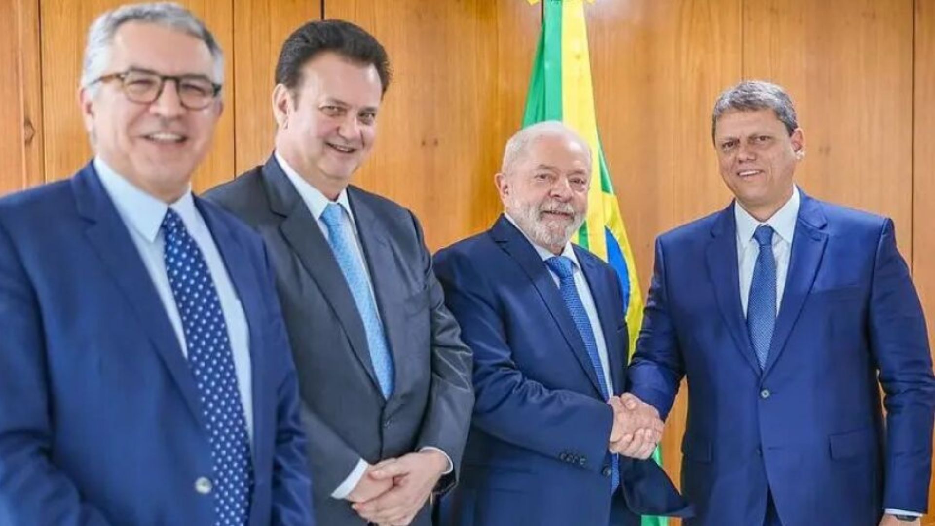 Alexandre Padilha, Gilberto Kassab, Lula e Tarcísio de Freitas