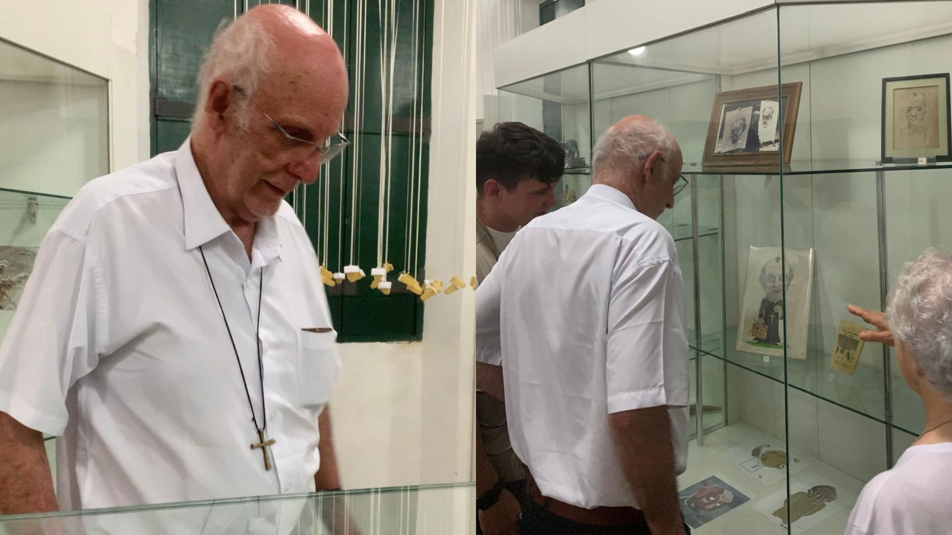 Padre Júlio Lancelotti no museu dedicado a Dom Hélder Câmara