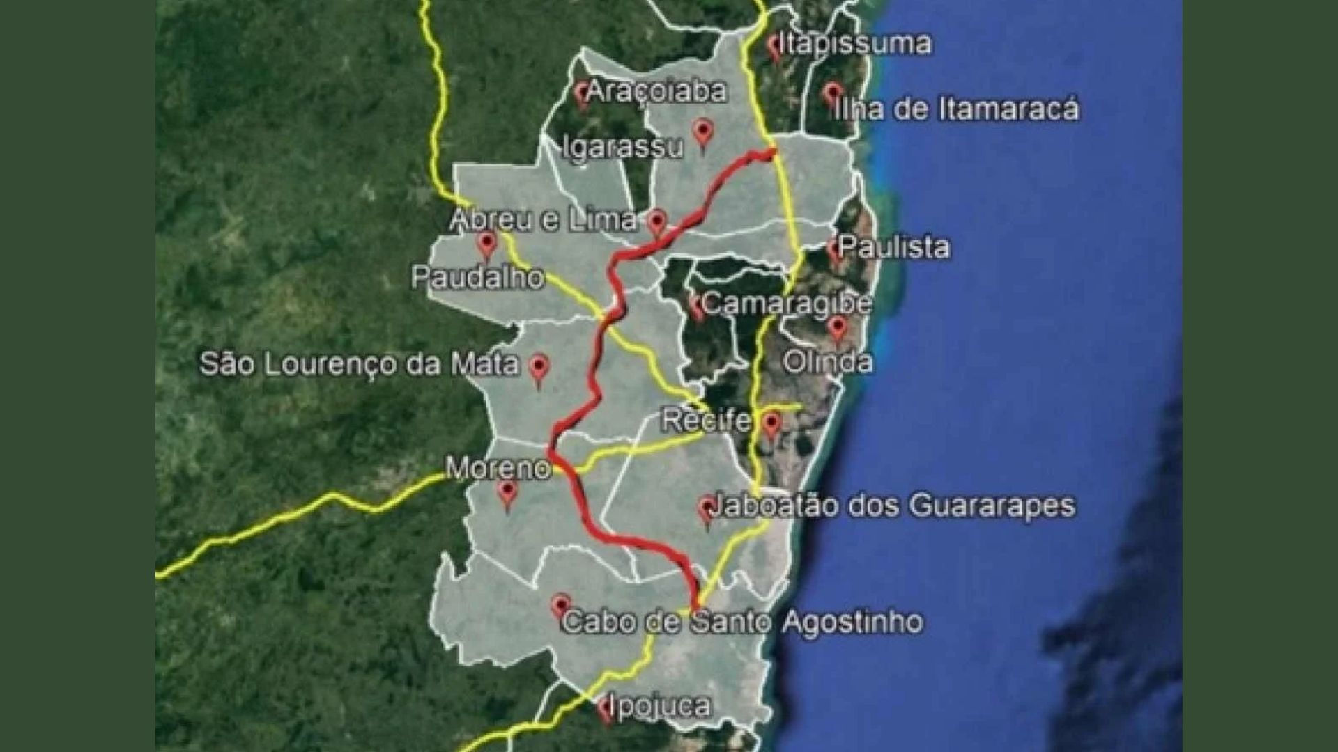 Projeto inicial do Arco Metropolitano, em 2013