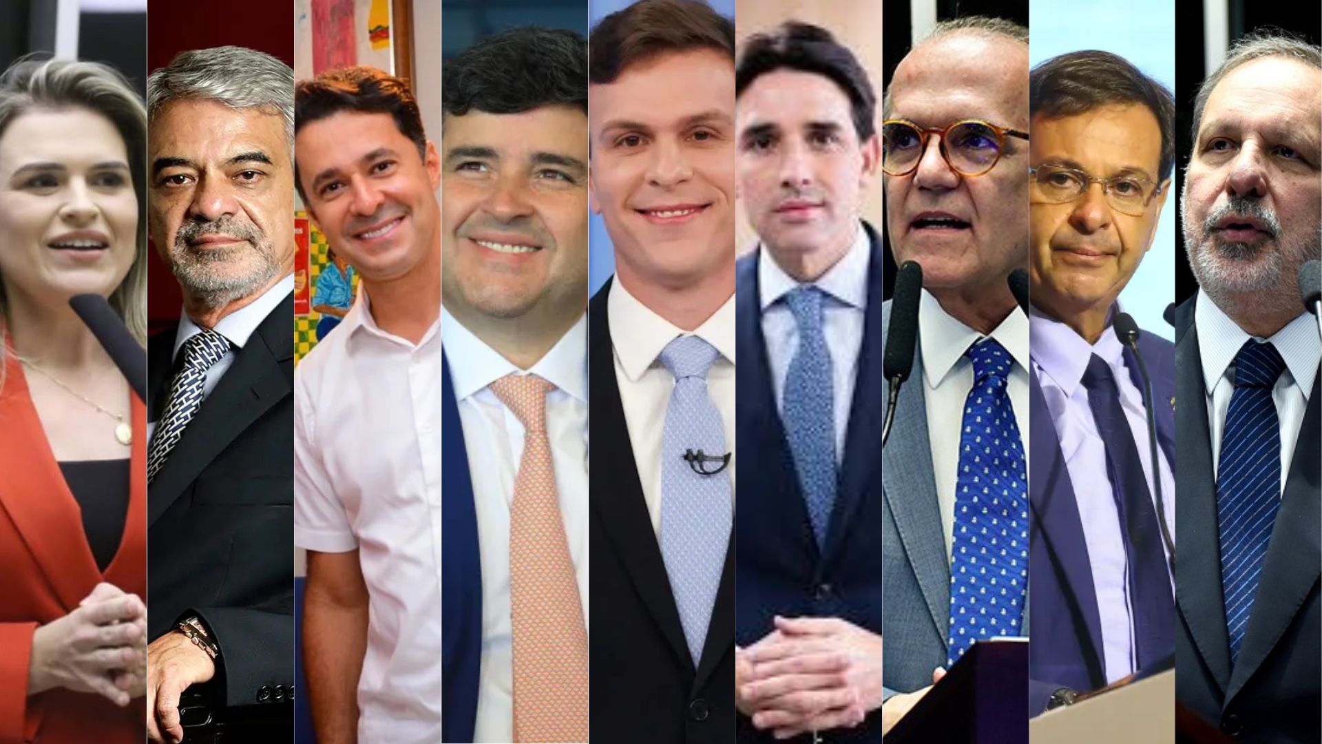 Montagem de fotos com Marília Arraes, Humberto Costa, Anderson Ferreira, Eduardo da Fonte, Miguel Coelho, Silvio Costa Filho, Fernando Dueire, Gilson Machado e Anderson Ferreira