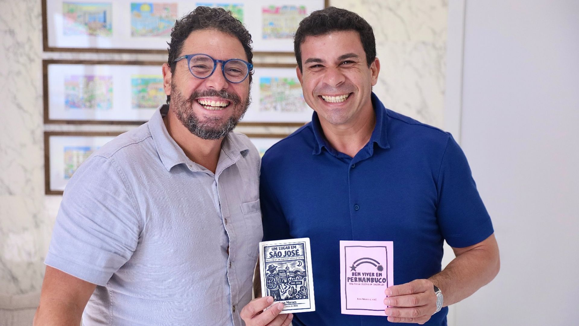 Ivan Moraes e o presidente estadual do PT, Carlos Veras - DIVULGAÇÃO